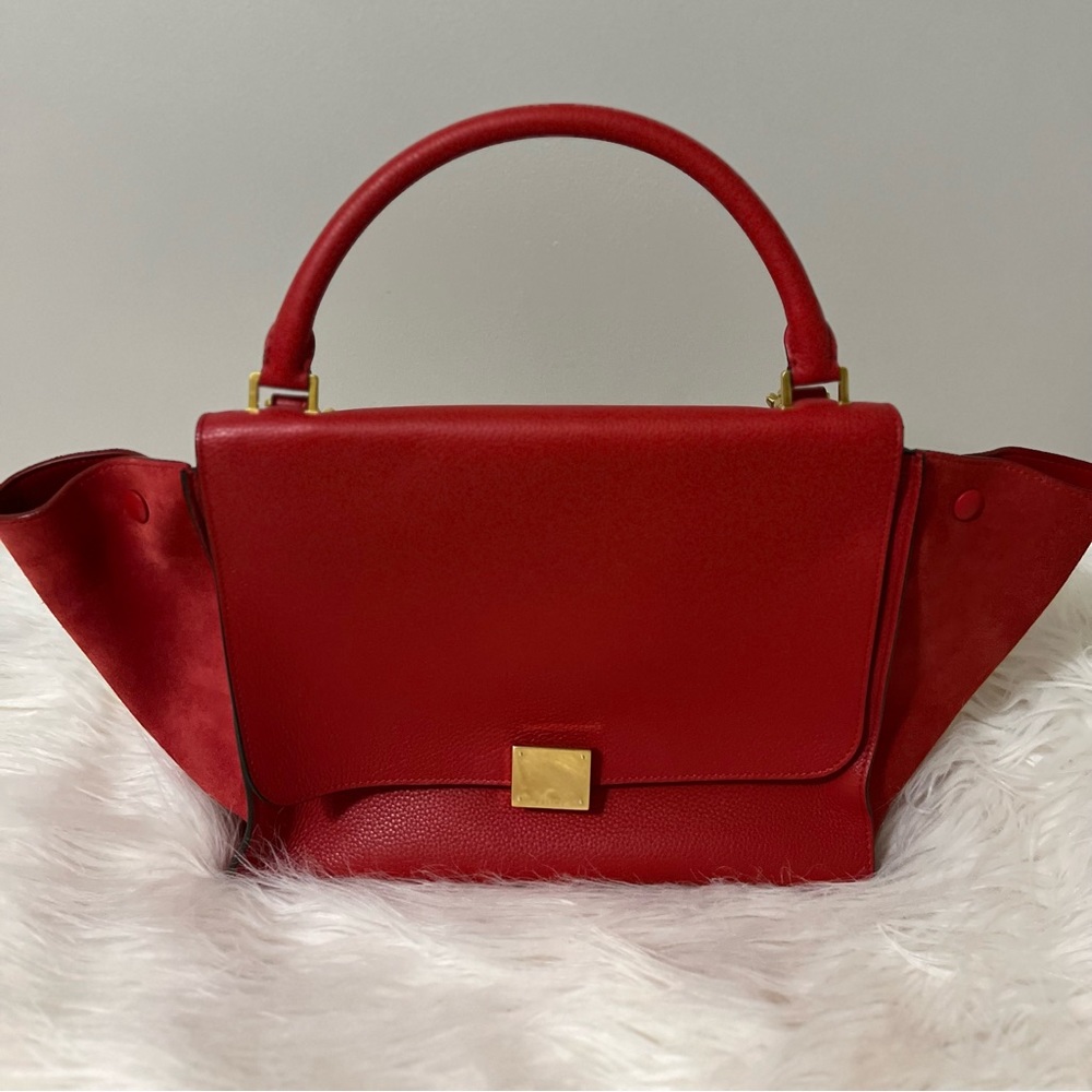 Celine Red Trapeze Purse